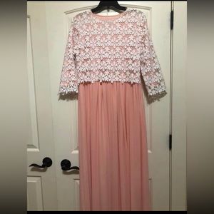 Peach and white dainty jewells dress